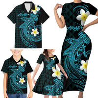 Aloha Hammerhead Shark Family Matching Short Sleeve Bodycon Dress and Hawaiian Shirt Calypso Hawaiian Kakau Tribal Tattoo LT9 - Polynesian Pride