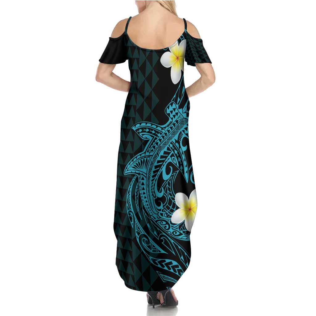 Aloha Hammerhead Shark Family Matching Summer Maxi Dress and Hawaiian Shirt Calypso Hawaiian Kakau Tribal Tattoo LT9 - Polynesian Pride