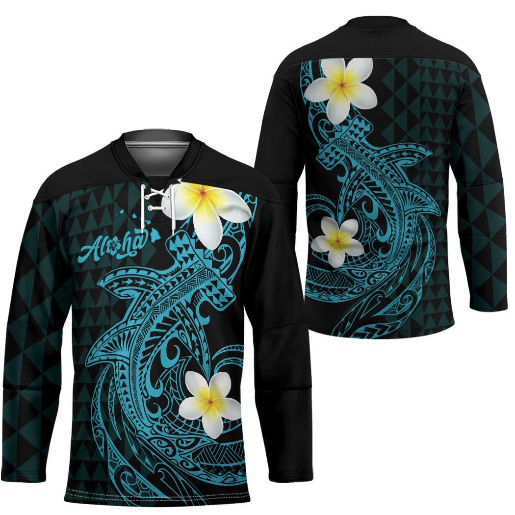 Aloha Hammerhead Shark Hockey Jersey Calypso Hawaiian Kakau Tribal Tattoo LT9 - Polynesian Pride