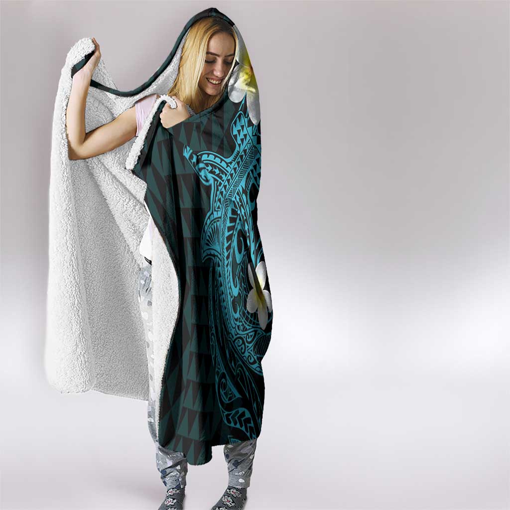 Aloha Hammerhead Shark Hooded Blanket Calypso Hawaiian Kakau Tribal Tattoo