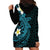 Aloha Hammerhead Shark Hoodie Dress Calypso Hawaiian Kakau Tribal Tattoo