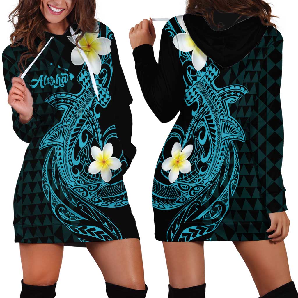 Aloha Hammerhead Shark Hoodie Dress Calypso Hawaiian Kakau Tribal Tattoo LT9 - Polynesian Pride