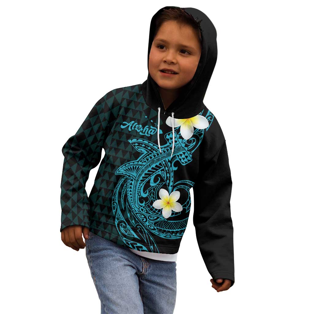 Aloha Hammerhead Shark Kid Hoodie Calypso Hawaiian Kakau Tribal Tattoo LT9 - Polynesian Pride