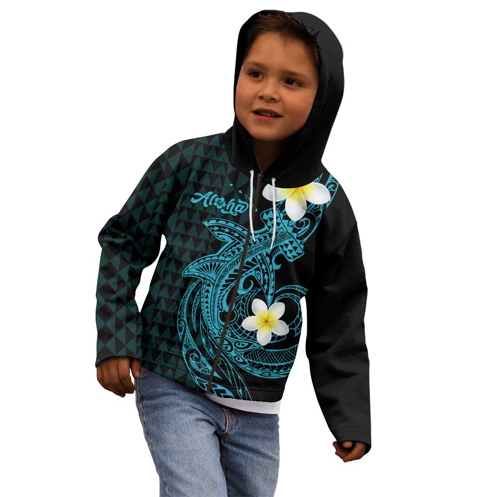 Aloha Hammerhead Shark Kid Hoodie Calypso Hawaiian Kakau Tribal Tattoo LT9 - Polynesian Pride