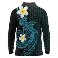 Aloha Hammerhead Shark Long Sleeve Polo Shirt Calypso Hawaiian Kakau Tribal Tattoo LT9 - Polynesian Pride