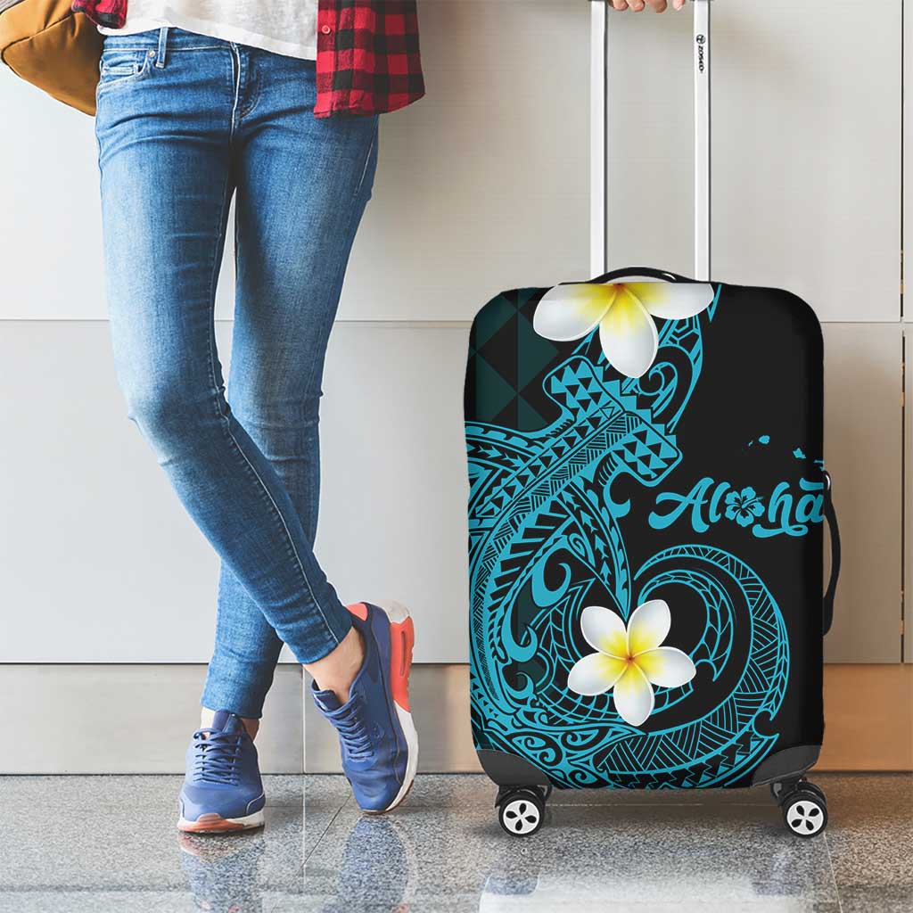 Aloha Hammerhead Shark Luggage Cover Calypso Hawaiian Kakau Tribal Tattoo LT9 - Polynesian Pride