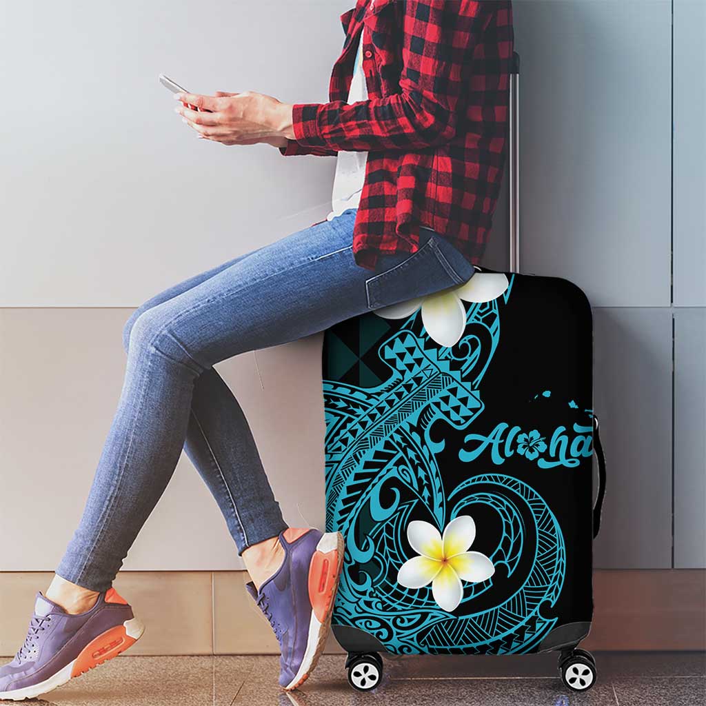 Aloha Hammerhead Shark Luggage Cover Calypso Hawaiian Kakau Tribal Tattoo LT9 - Polynesian Pride