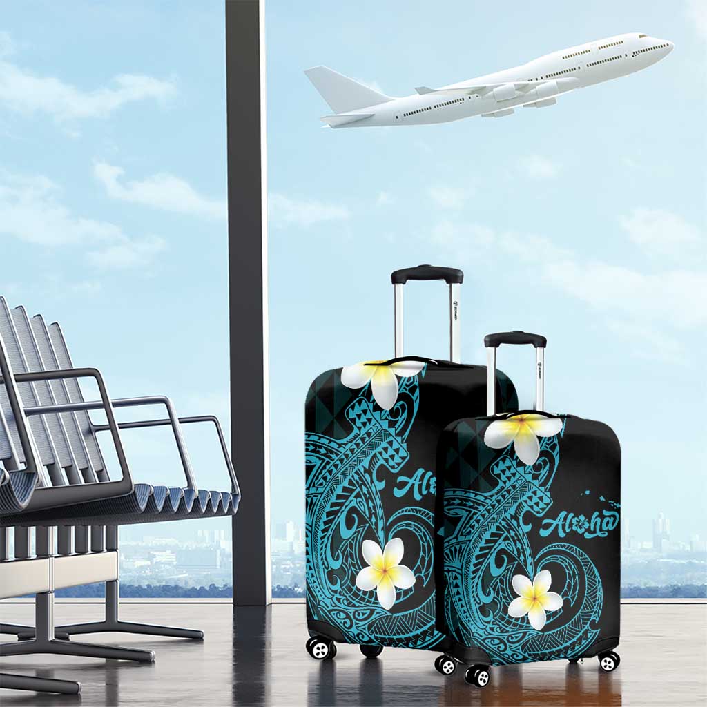 Aloha Hammerhead Shark Luggage Cover Calypso Hawaiian Kakau Tribal Tattoo LT9 - Polynesian Pride