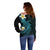 Aloha Hammerhead Shark Off Shoulder Sweater Calypso Hawaiian Kakau Tribal Tattoo