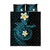 Aloha Hammerhead Shark Quilt Bed Set Calypso Hawaiian Kakau Tribal Tattoo