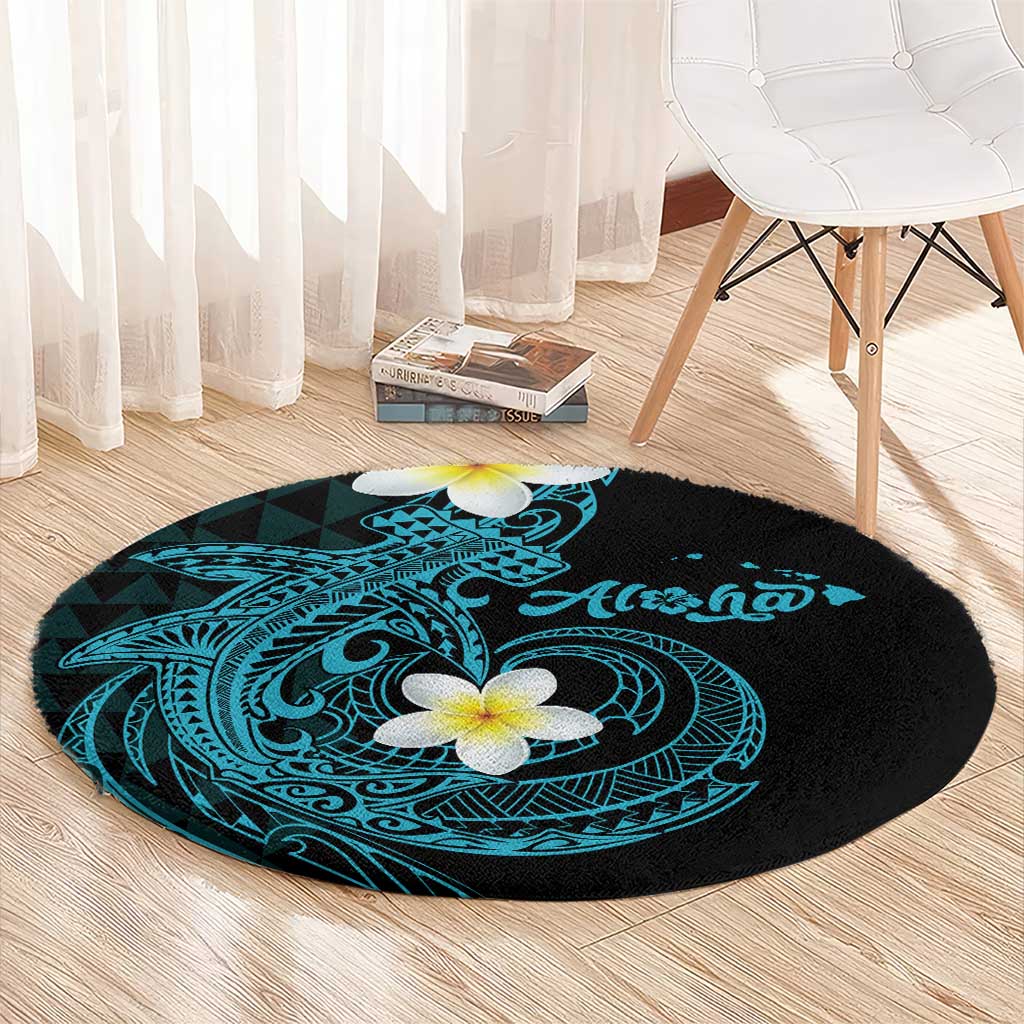 Aloha Hammerhead Shark Round Carpet Calypso Hawaiian Kakau Tribal Tattoo LT9 - Polynesian Pride
