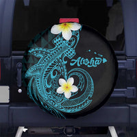 Aloha Hammerhead Shark Spare Tire Cover Calypso Hawaiian Kakau Tribal Tattoo LT9 No hole Blue - Polynesian Pride