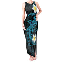 Aloha Hammerhead Shark Tank Maxi Dress Calypso Hawaiian Kakau Tribal Tattoo LT9 Women Blue - Polynesian Pride