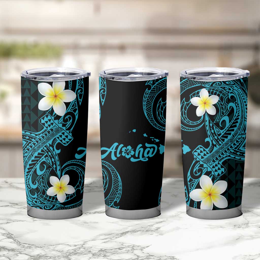Aloha Hammerhead Shark Tumbler Cup Calypso Hawaiian Kakau Tribal Tattoo LT9 - Polynesian Pride