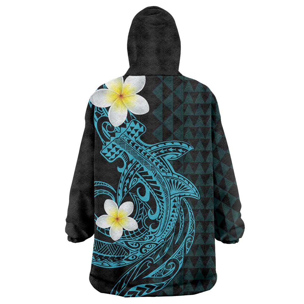 Aloha Hammerhead Shark Wearable Blanket Hoodie Calypso Hawaiian Kakau Tribal Tattoo LT9 - Polynesian Pride