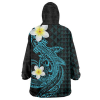 Aloha Hammerhead Shark Wearable Blanket Hoodie Calypso Hawaiian Kakau Tribal Tattoo LT9 - Polynesian Pride