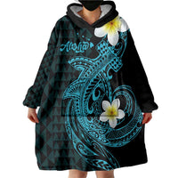 Aloha Hammerhead Shark Wearable Blanket Hoodie Calypso Hawaiian Kakau Tribal Tattoo LT9 - Polynesian Pride