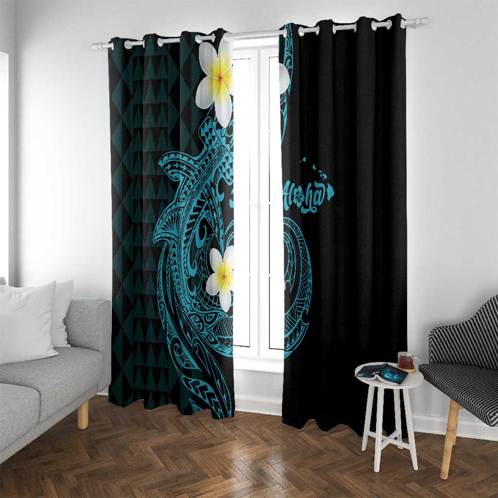 Aloha Hammerhead Shark Window Curtain Calypso Hawaiian Kakau Tribal Tattoo