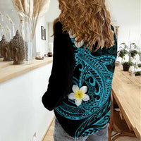 Aloha Hammerhead Shark Women Casual Shirt Calypso Hawaiian Kakau Tribal Tattoo LT9 - Polynesian Pride