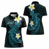 Aloha Hammerhead Shark Women Polo Shirt Calypso Hawaiian Kakau Tribal Tattoo LT9 - Polynesian Pride