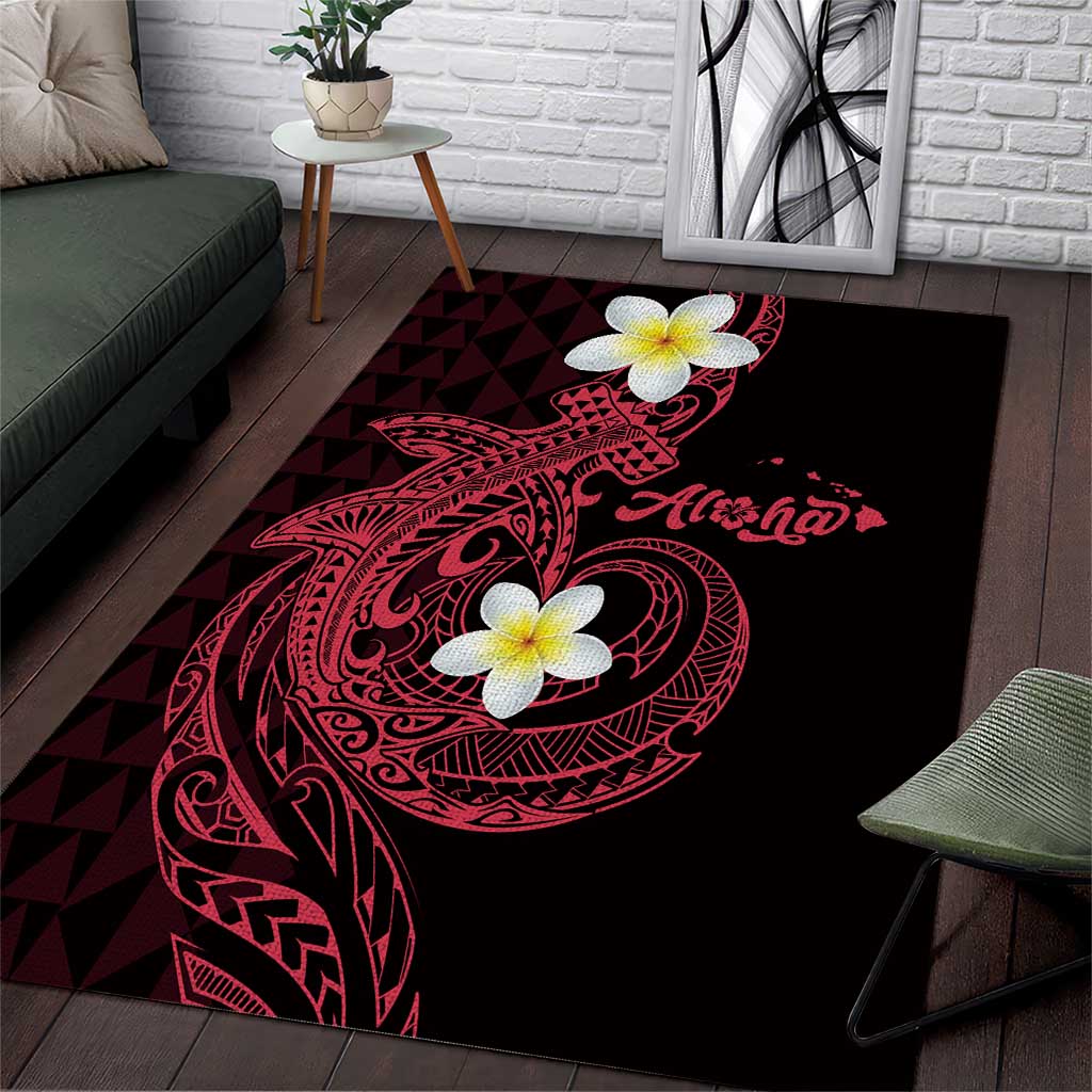 Aloha Hammerhead Shark Area Rug Feverish Pink Hawaiian Kakau Tribal Tattoo LT9 Pink - Polynesian Pride