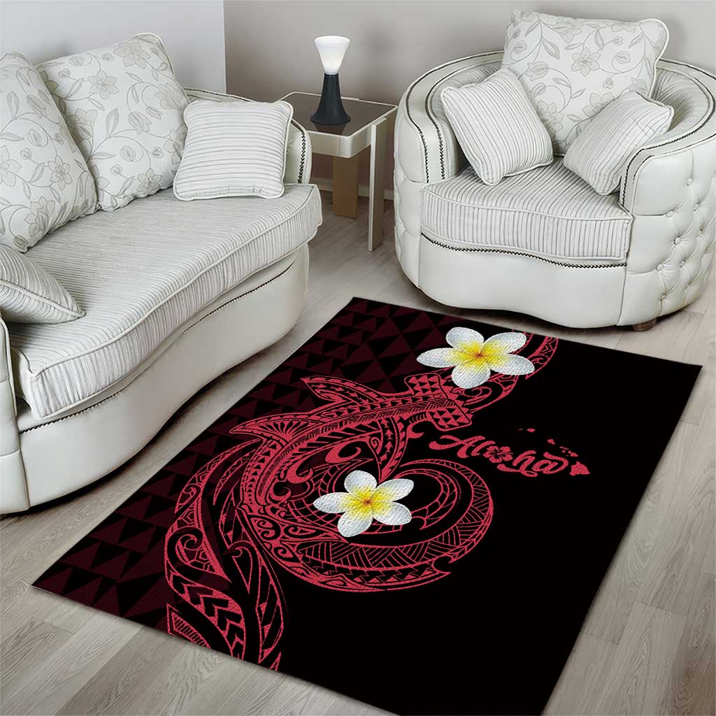 Aloha Hammerhead Shark Area Rug Feverish Pink Hawaiian Kakau Tribal Tattoo LT9 - Polynesian Pride