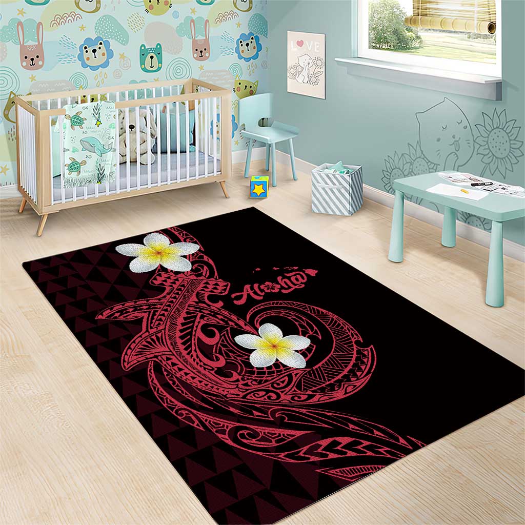 Aloha Hammerhead Shark Area Rug Feverish Pink Hawaiian Kakau Tribal Tattoo LT9 - Polynesian Pride