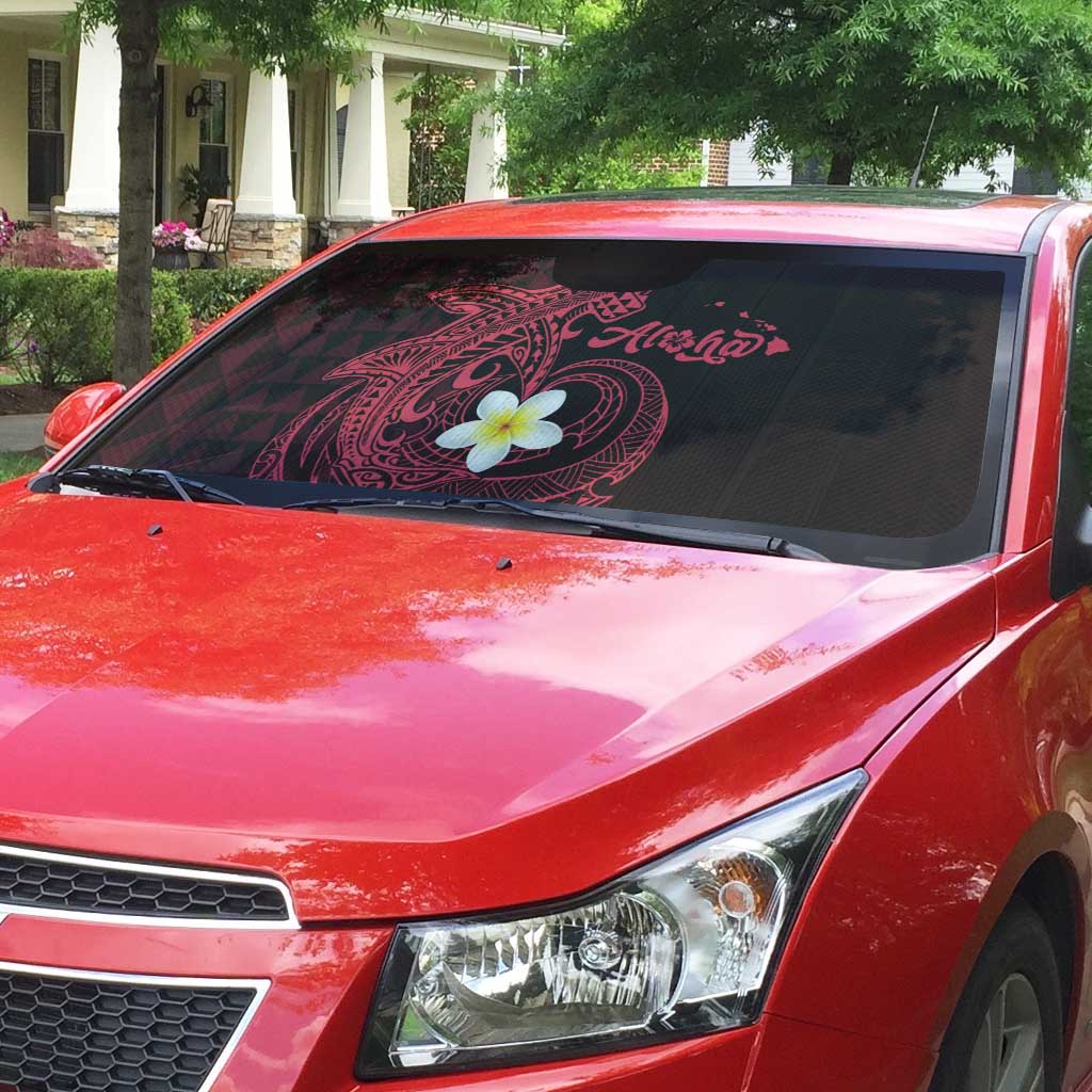 Aloha Hammerhead Shark Auto Sun Shade Feverish Pink Hawaiian Kakau Tribal Tattoo LT9 - Polynesian Pride