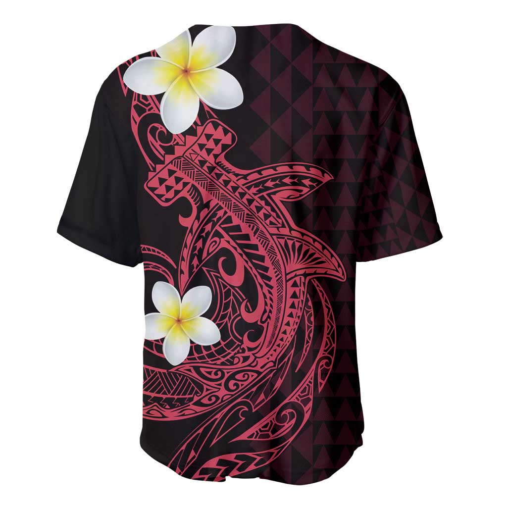 Aloha Hammerhead Shark Baseball Jersey Feverish Pink Hawaiian Kakau Tribal Tattoo LT9 - Polynesian Pride