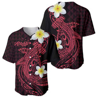 Aloha Hammerhead Shark Baseball Jersey Feverish Pink Hawaiian Kakau Tribal Tattoo LT9 - Polynesian Pride