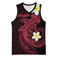 Aloha Hammerhead Shark Basketball Jersey Feverish Pink Hawaiian Kakau Tribal Tattoo LT9 Unisex Pink - Polynesian Pride
