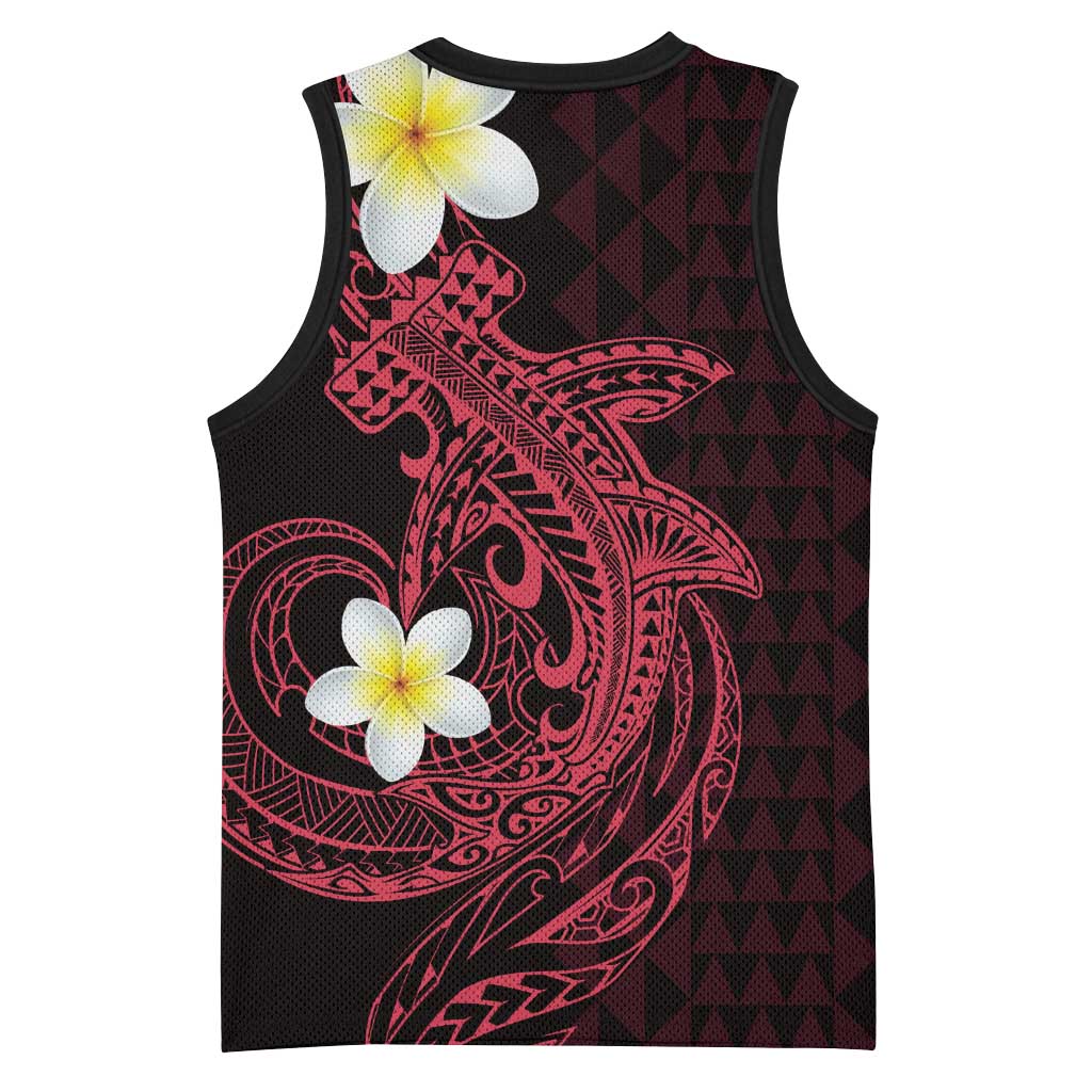 Aloha Hammerhead Shark Basketball Jersey Feverish Pink Hawaiian Kakau Tribal Tattoo LT9 - Polynesian Pride