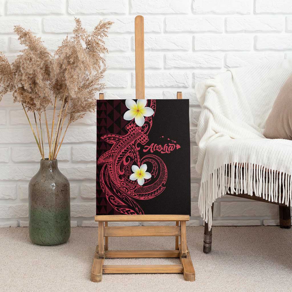 Aloha Hammerhead Shark Canvas Wall Art Feverish Pink Hawaiian Kakau Tribal Tattoo LT9 - Polynesian Pride