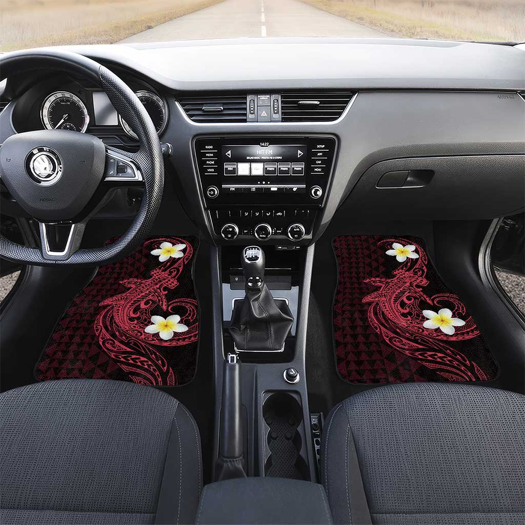 Aloha Hammerhead Shark Car Mats Feverish Pink Hawaiian Kakau Tribal Tattoo LT9 Set 2pcs - Front Pink - Polynesian Pride