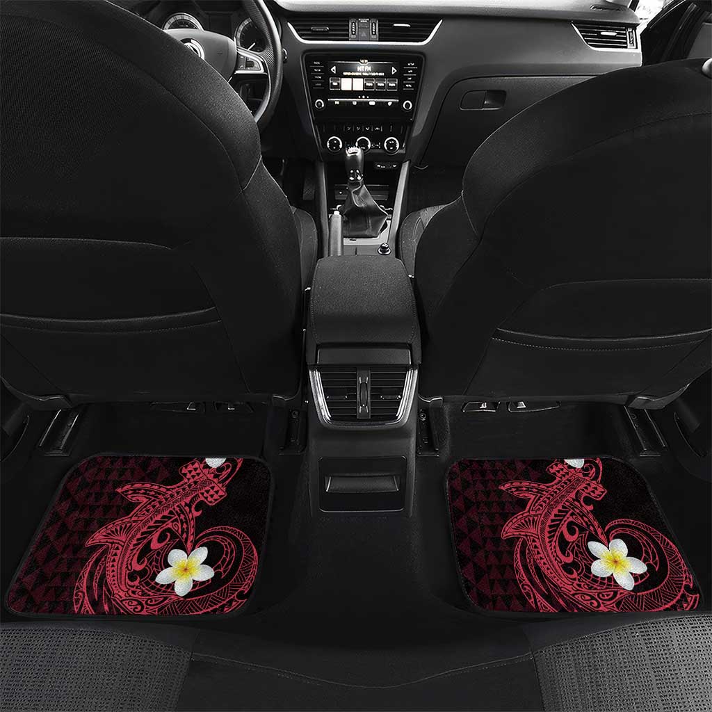 Aloha Hammerhead Shark Car Mats Feverish Pink Hawaiian Kakau Tribal Tattoo LT9 Set 2pcs - Back Pink - Polynesian Pride