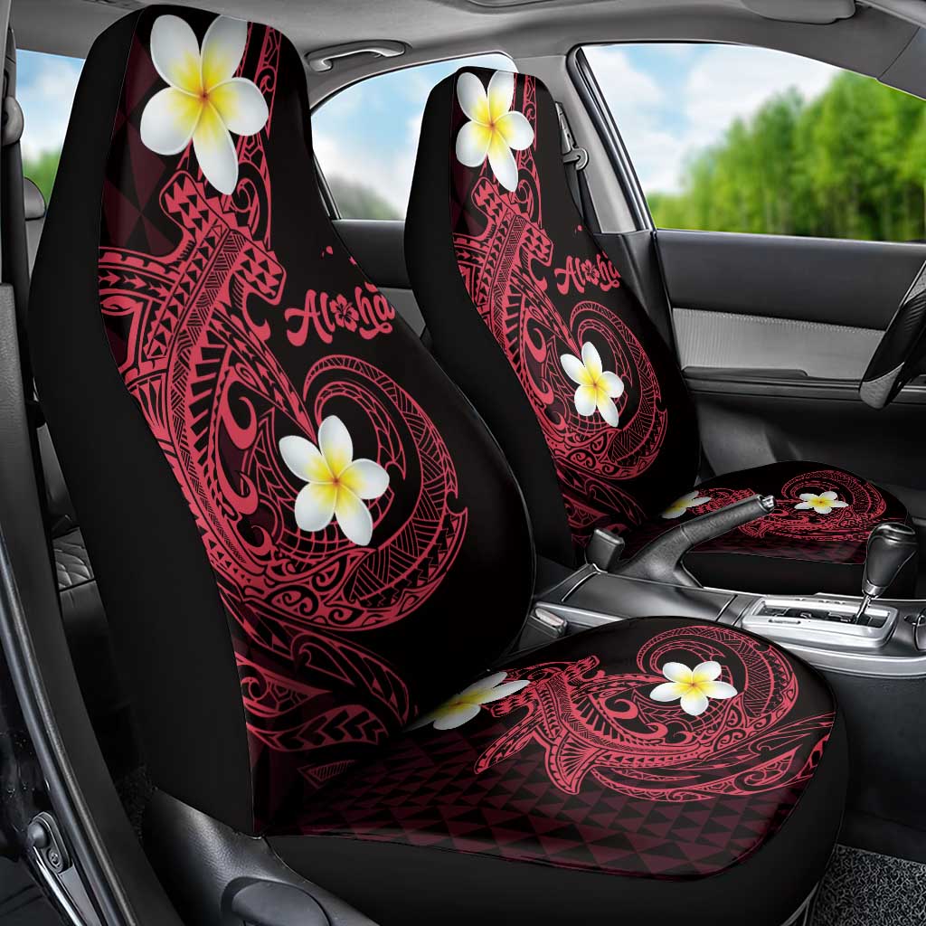 Aloha Hammerhead Shark Car Seat Cover Feverish Pink Hawaiian Kakau Tribal Tattoo LT9 - Polynesian Pride