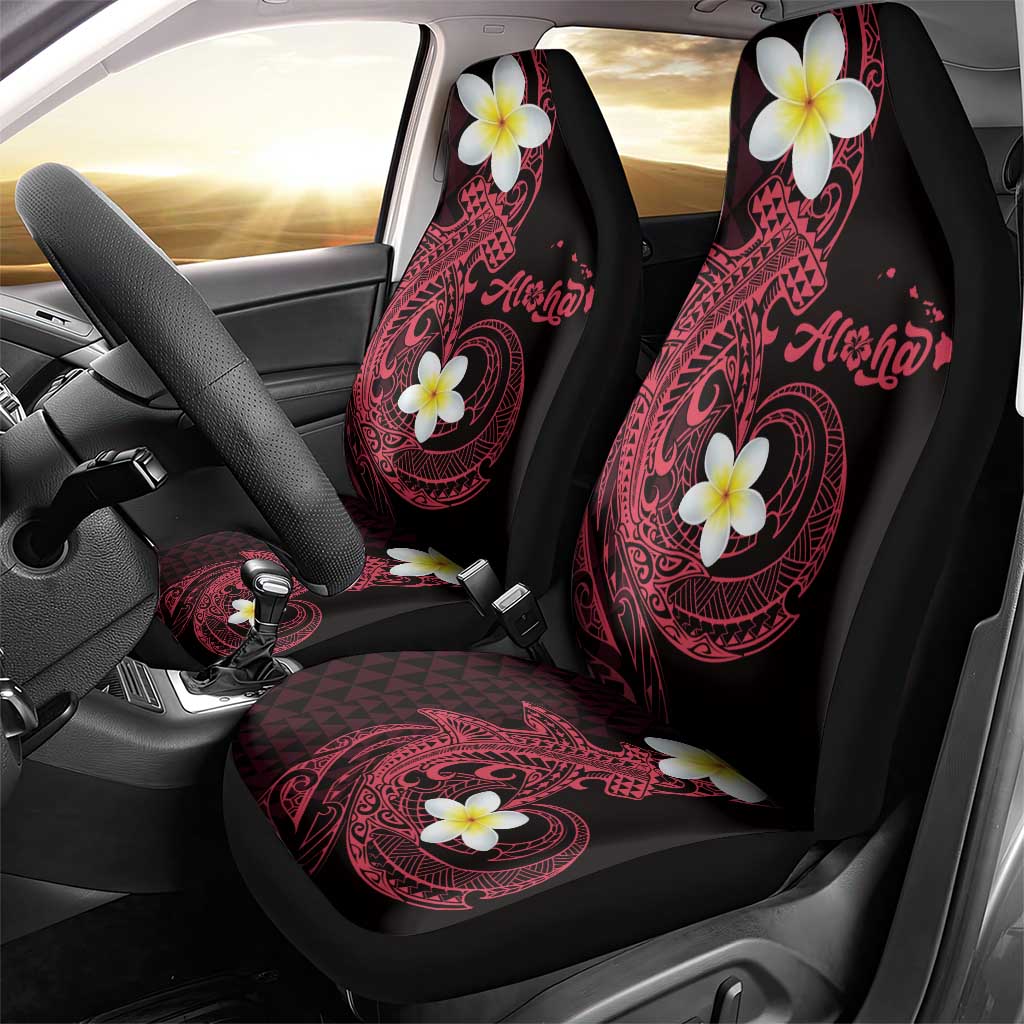 Aloha Hammerhead Shark Car Seat Cover Feverish Pink Hawaiian Kakau Tribal Tattoo LT9 - Polynesian Pride