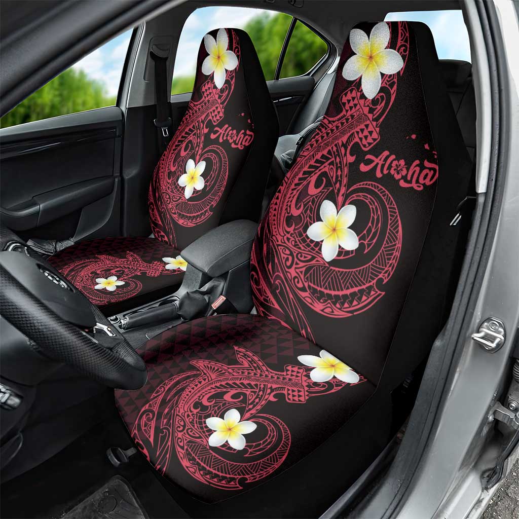 Aloha Hammerhead Shark Car Seat Cover Feverish Pink Hawaiian Kakau Tribal Tattoo LT9 - Polynesian Pride