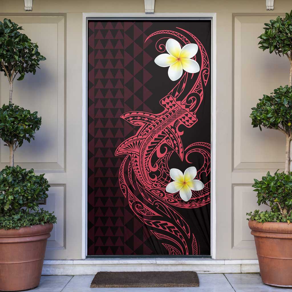 Aloha Hammerhead Shark Door Cover Feverish Pink Hawaiian Kakau Tribal Tattoo LT9 Pink - Polynesian Pride