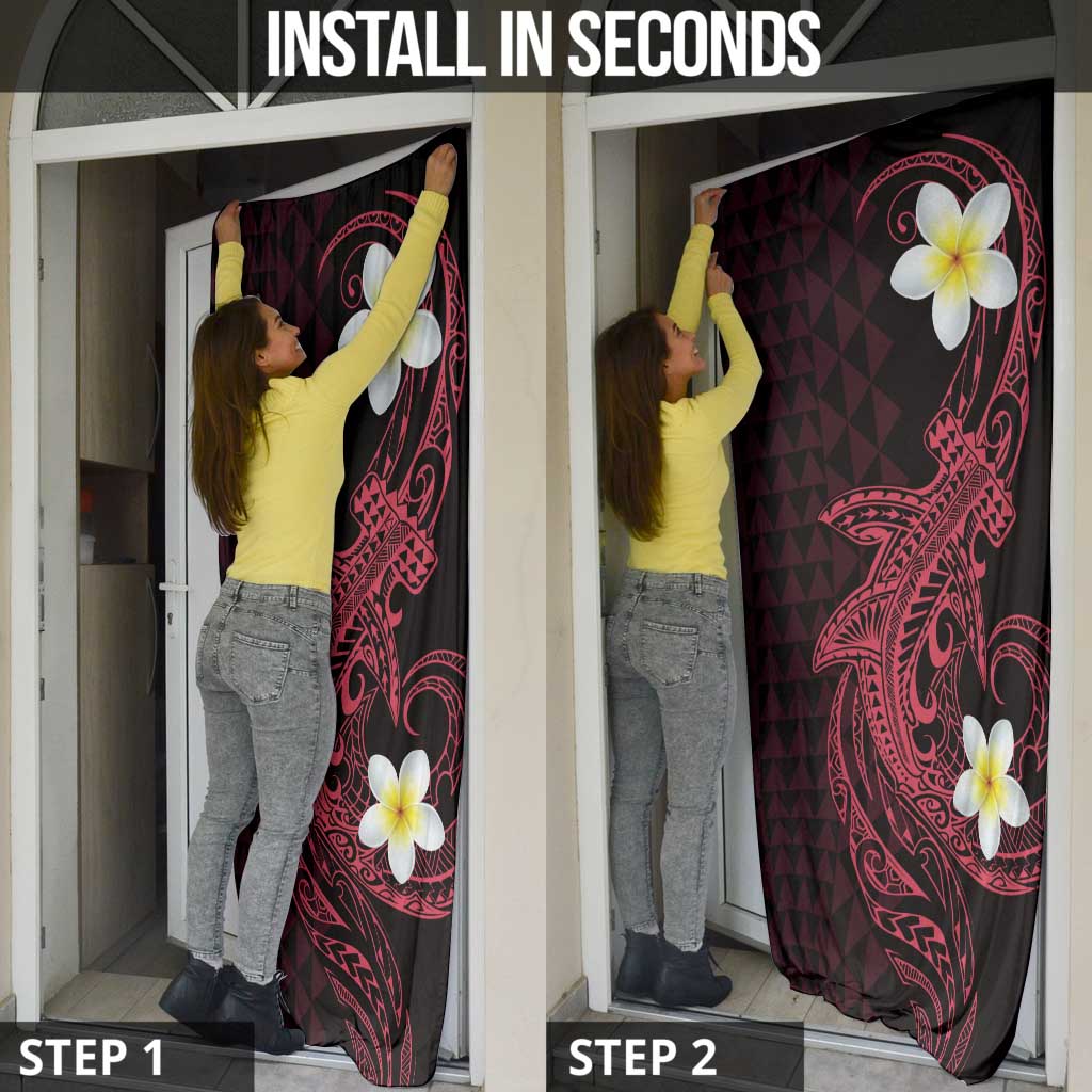 Aloha Hammerhead Shark Door Cover Feverish Pink Hawaiian Kakau Tribal Tattoo LT9 - Polynesian Pride