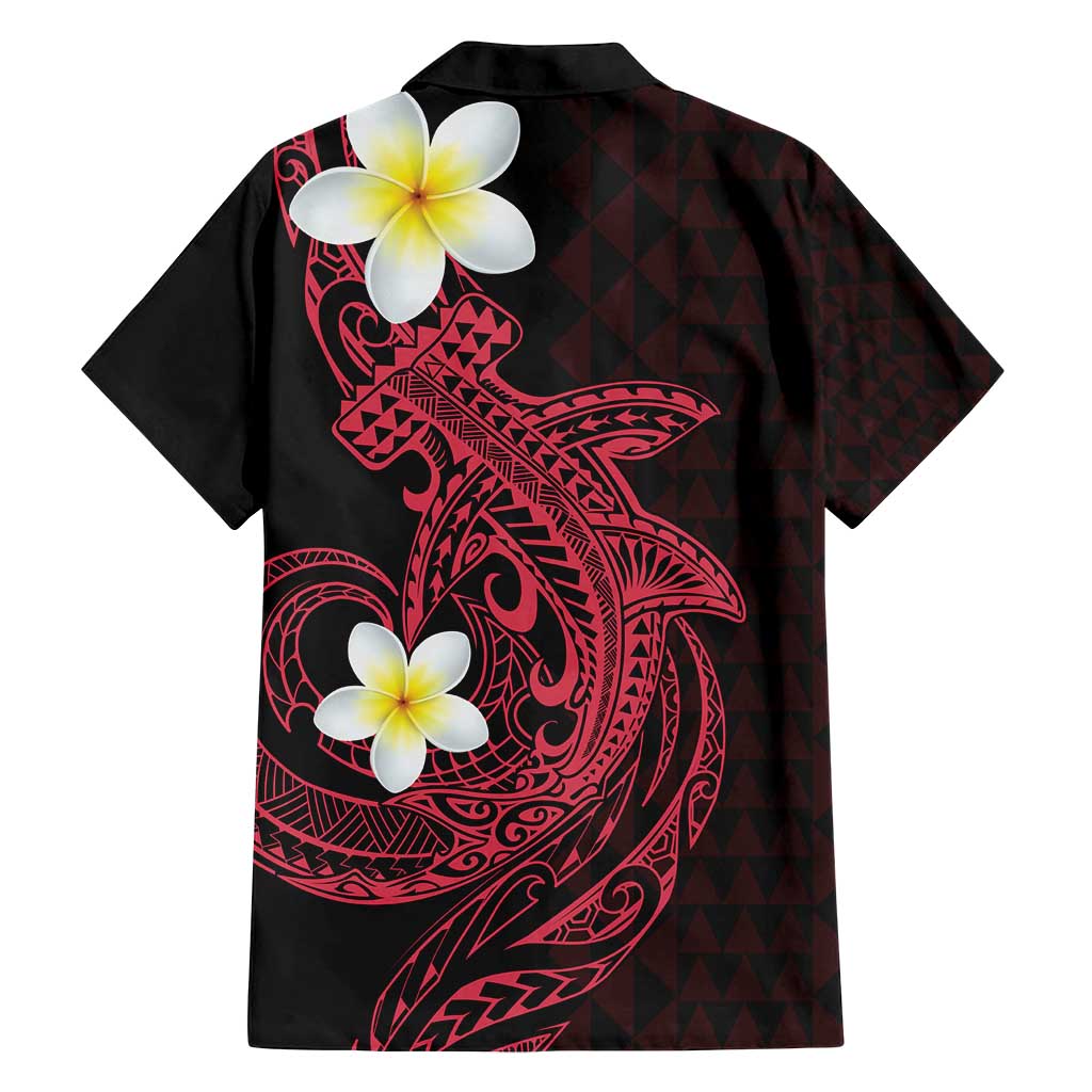 Aloha Hammerhead Shark Family Matching Off Shoulder Maxi Dress and Hawaiian Shirt Feverish Pink Hawaiian Kakau Tribal Tattoo LT9 - Polynesian Pride