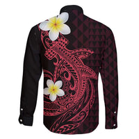 Aloha Hammerhead Shark Family Matching Off Shoulder Short Dress and Hawaiian Shirt Feverish Pink Hawaiian Kakau Tribal Tattoo LT9 - Polynesian Pride