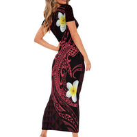 Aloha Hammerhead Shark Family Matching Short Sleeve Bodycon Dress and Hawaiian Shirt Feverish Pink Hawaiian Kakau Tribal Tattoo LT9 - Polynesian Pride