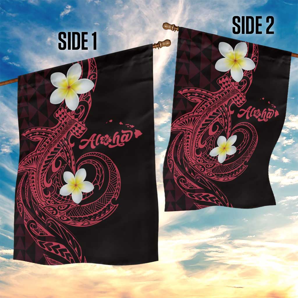 Aloha Hammerhead Shark Garden Flag Feverish Pink Hawaiian Kakau Tribal Tattoo LT9 - Polynesian Pride