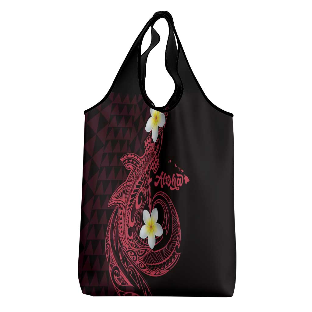 Aloha Hammerhead Shark Grocery Bag Feverish Pink Hawaiian Kakau Tribal Tattoo LT9 - Polynesian Pride
