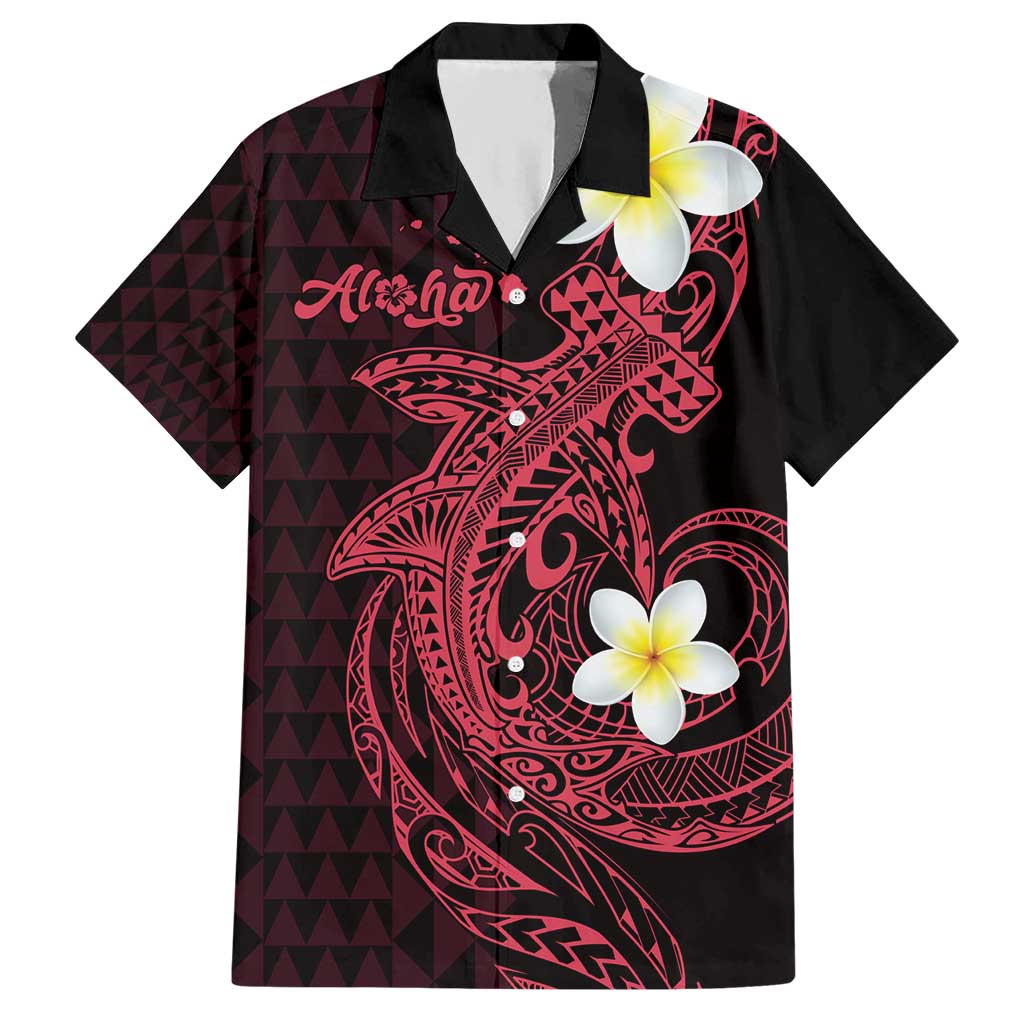 Aloha Hammerhead Shark Hawaiian Shirt Feverish Pink Hawaiian Kakau Tribal Tattoo