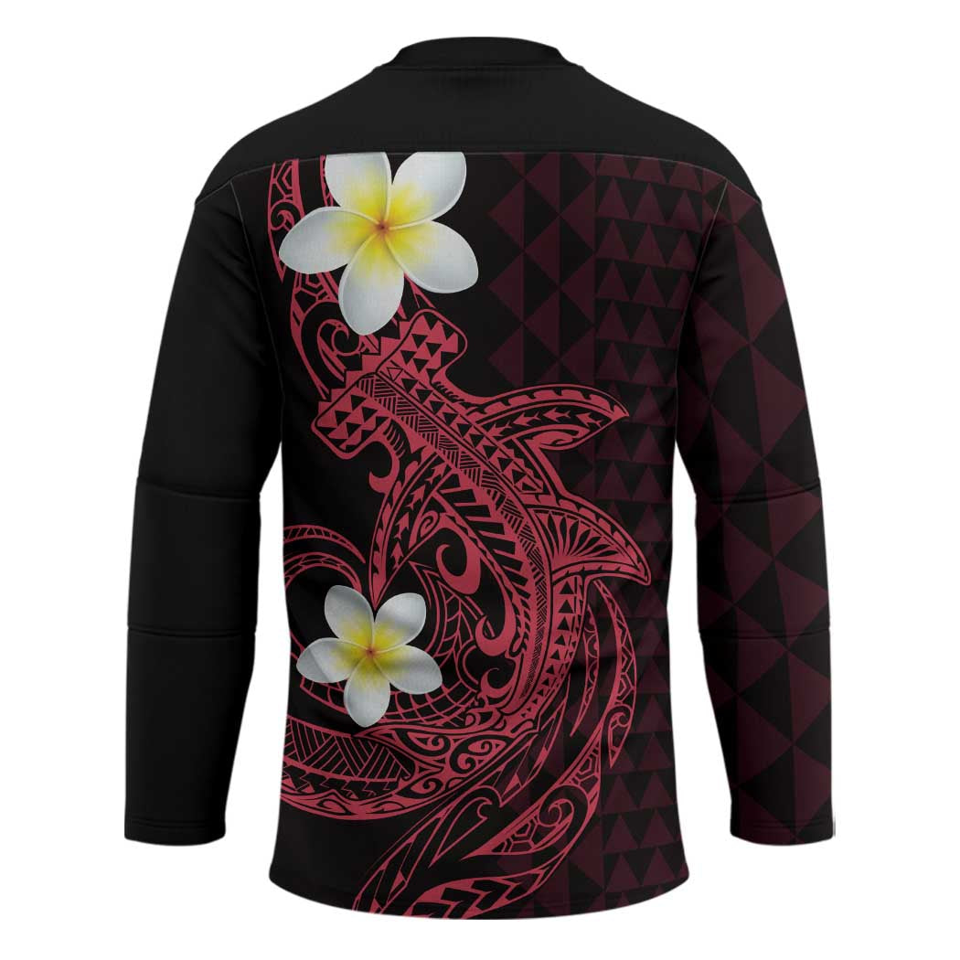 Aloha Hammerhead Shark Hockey Jersey Feverish Pink Hawaiian Kakau Tribal Tattoo LT9 - Polynesian Pride
