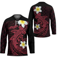 Aloha Hammerhead Shark Hockey Jersey Feverish Pink Hawaiian Kakau Tribal Tattoo LT9 - Polynesian Pride