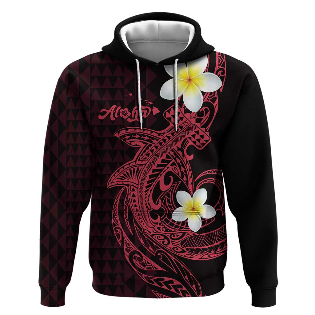Aloha Hammerhead Shark Hoodie Feverish Pink Hawaiian Kakau Tribal Tattoo LT9 Pullover Hoodie Pink - Polynesian Pride