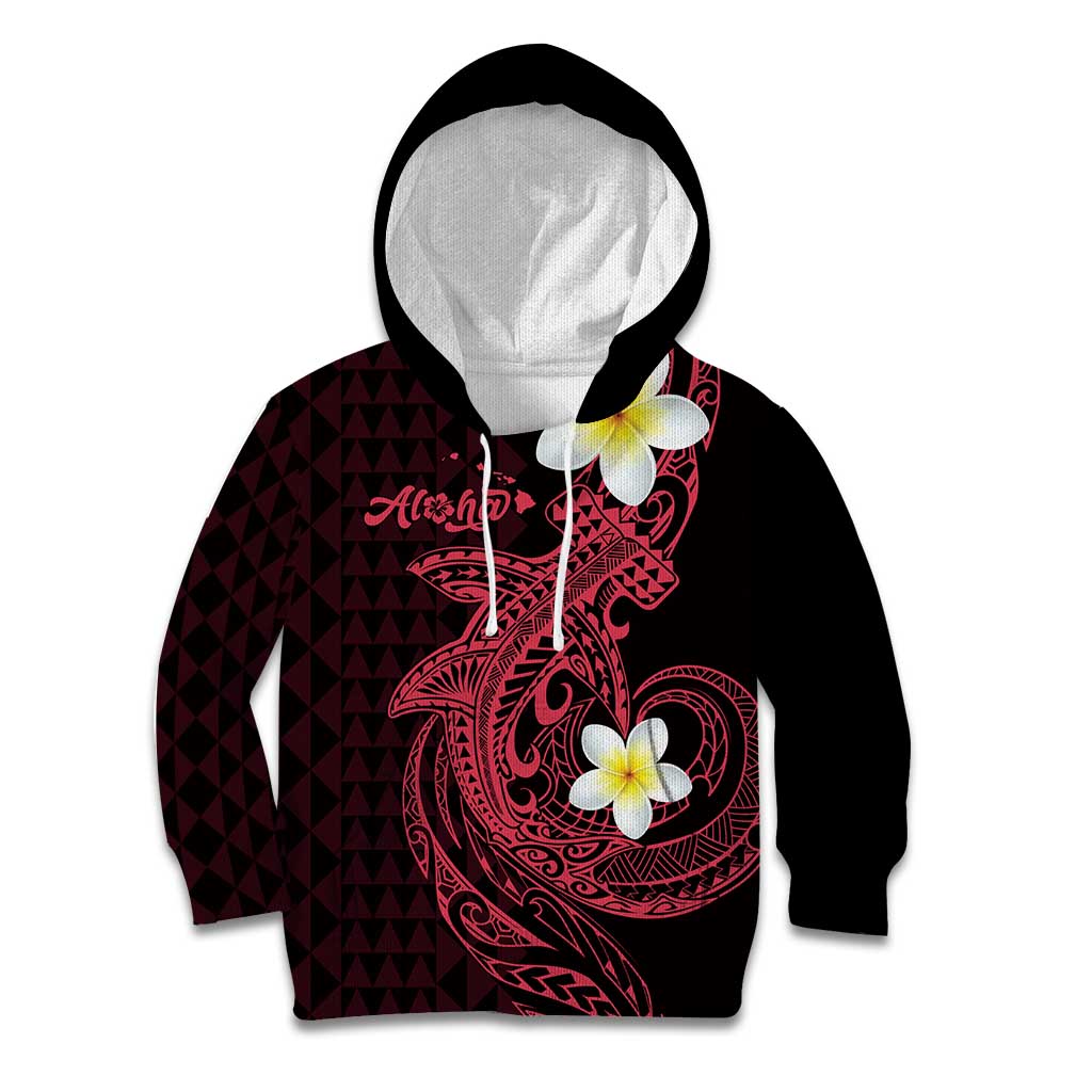 Aloha Hammerhead Shark Kid Hoodie Feverish Pink Hawaiian Kakau Tribal Tattoo LT9 Hoodie Pink - Polynesian Pride
